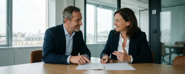 Élus CSE discutant d'un plan de sauvegarde de l'emploi en réunion