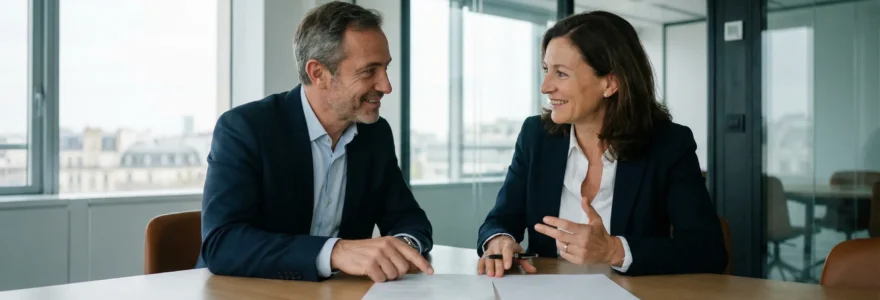 Élus CSE discutant d'un plan de sauvegarde de l'emploi en réunion